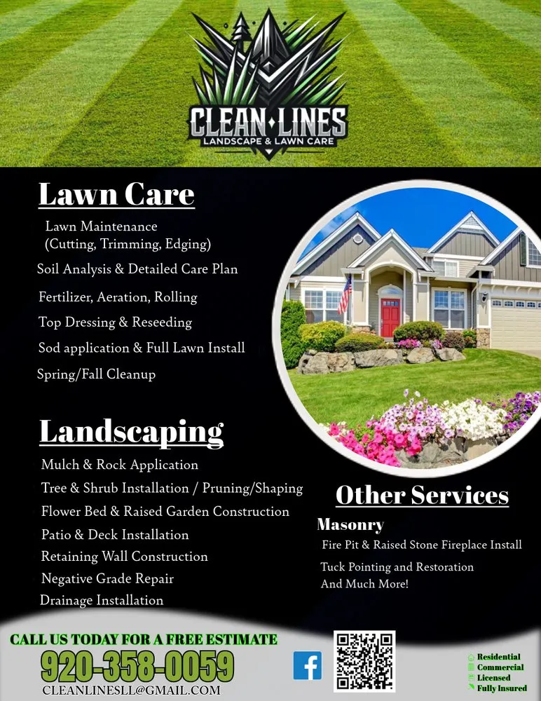 Expert yard cleanup service in Appleton, WI by Clean Lines Landscape & Lawn Care