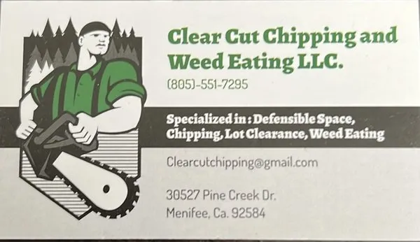 Clear Cut Chipping and Weed Eating Logo