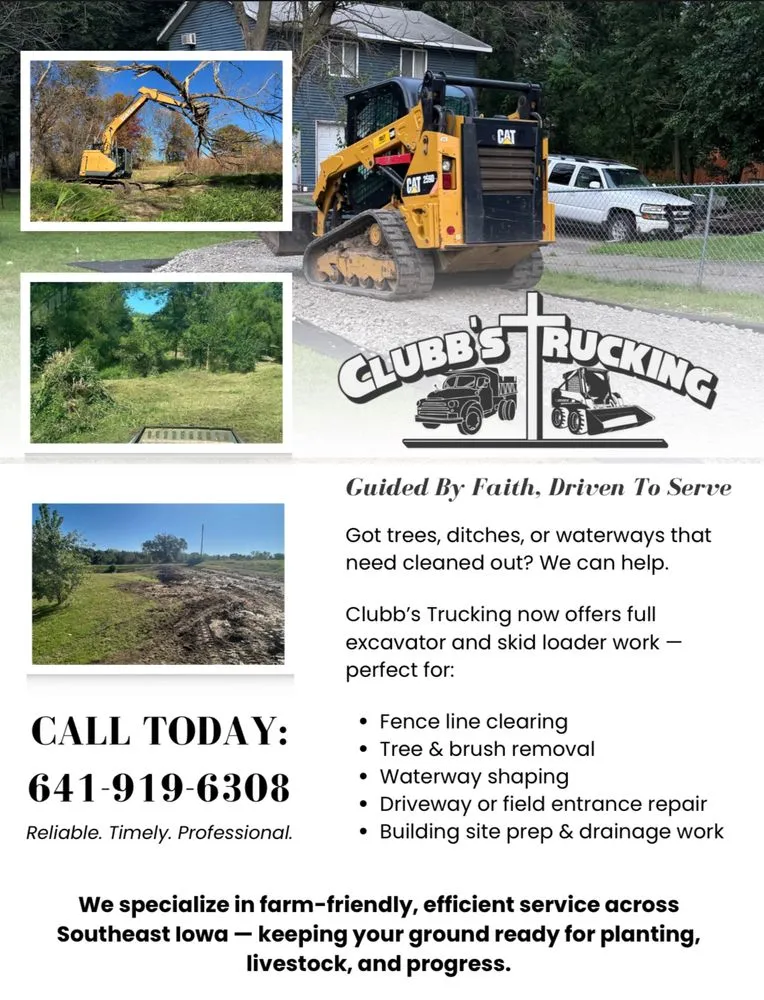 Expert landscaping services in Fairfield, IA by Clubb’s Trucking