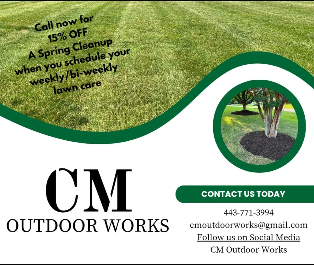 Trusted lawn care service in Huntingtown, MD by CM Outdoor Works