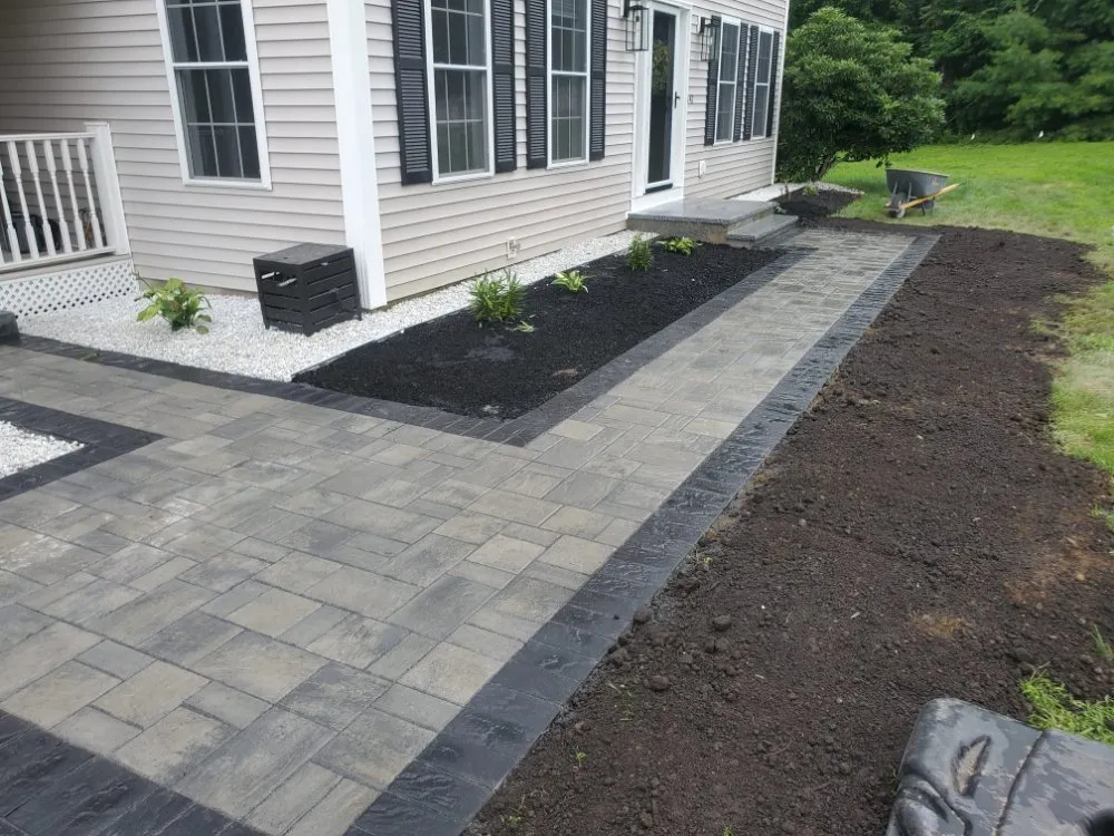 Local garden landscaping with custom design in Lowell, MA by CMH Cleydson Masonry