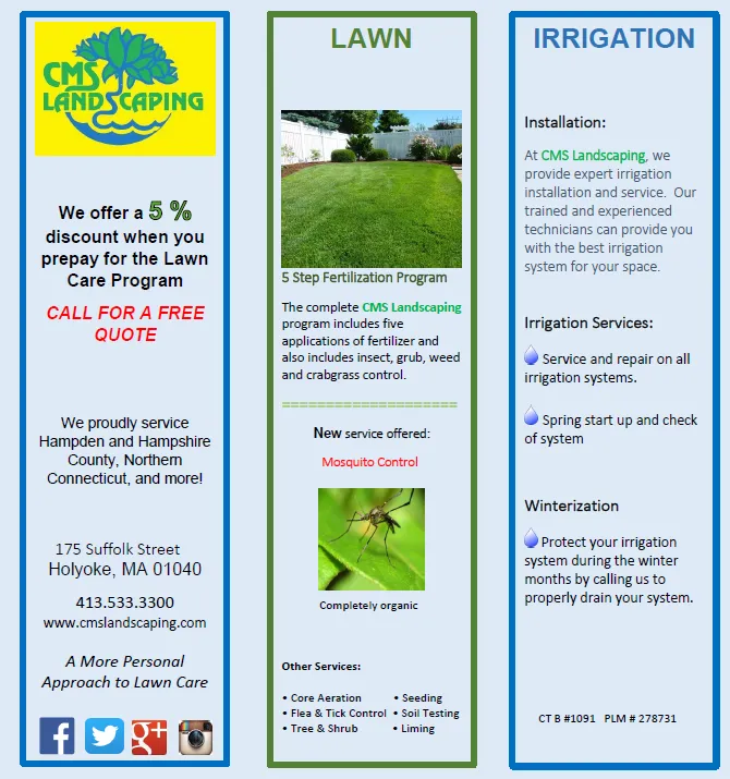 Custom yard maintenance in Holyoke, MA by CMS Landscaping