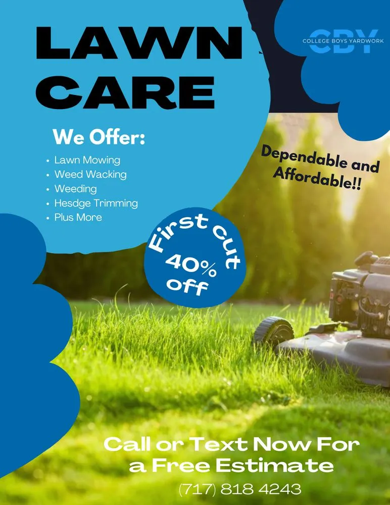 Affordable yard maintenance in Jacobus, PA by College Boys Yardwork