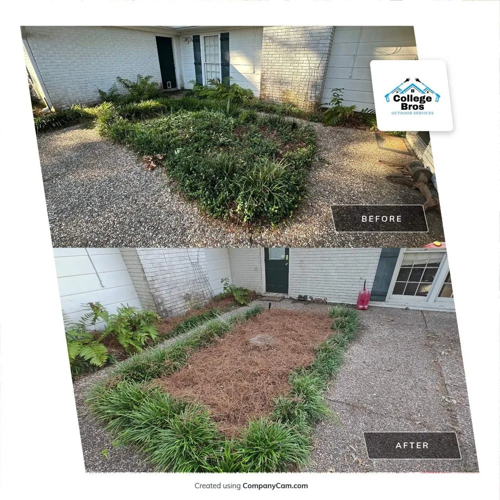 Local lawn mowing service with custom design in Monroe, LA by College Bros Outdoor Services