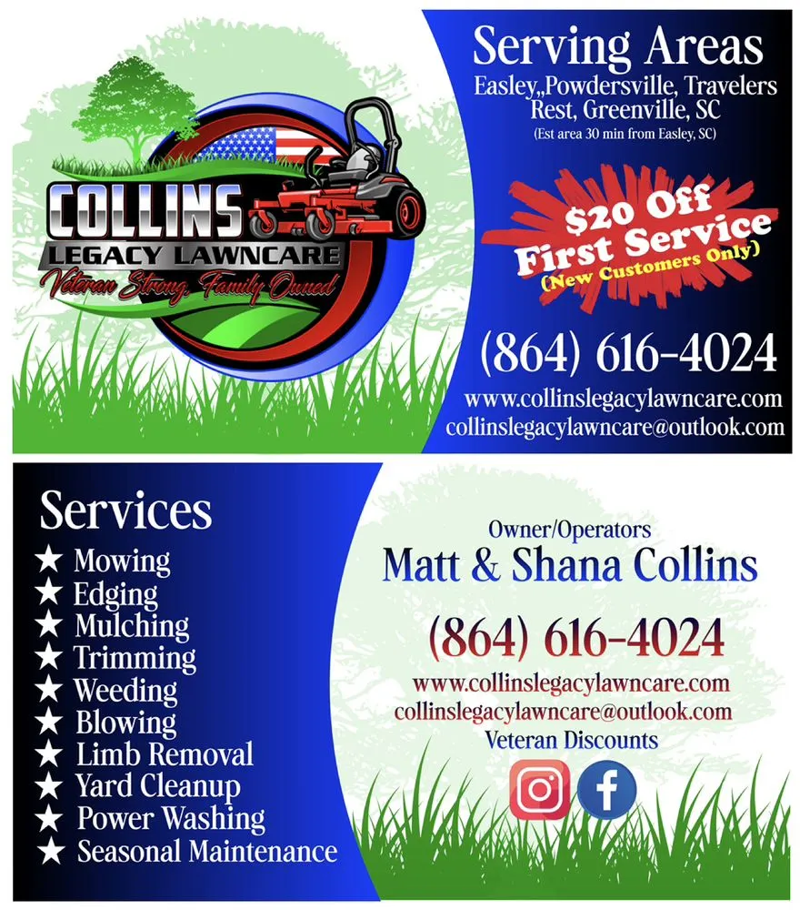 Custom lawn care service in Easley, SC by Collins Legacy Lawncare