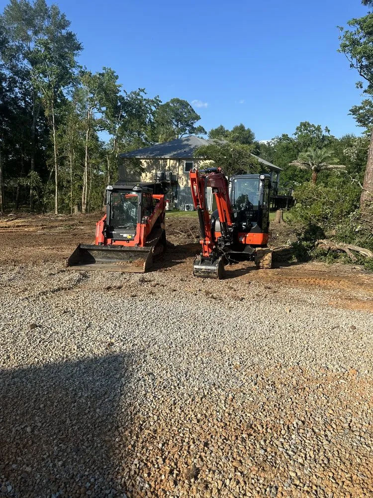 Custom yard cleanup service with custom design in Picayune, MS by Compass Concrete & Construction