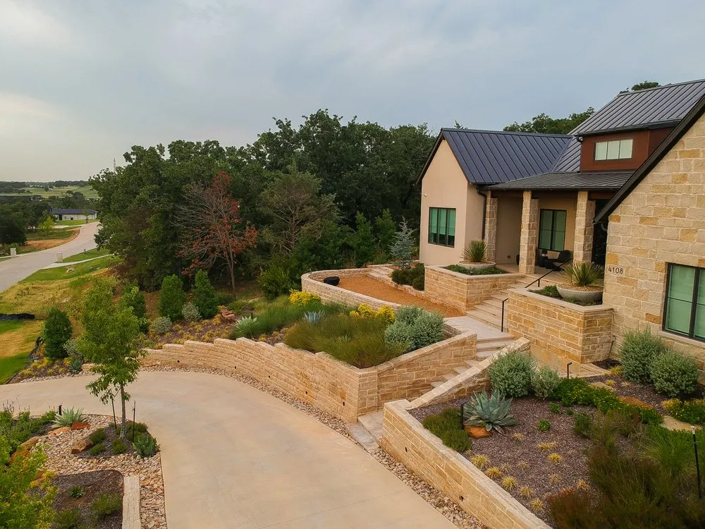 Custom garden landscaping for homes in Flower Mound, TX by Complete Exterior Solutions