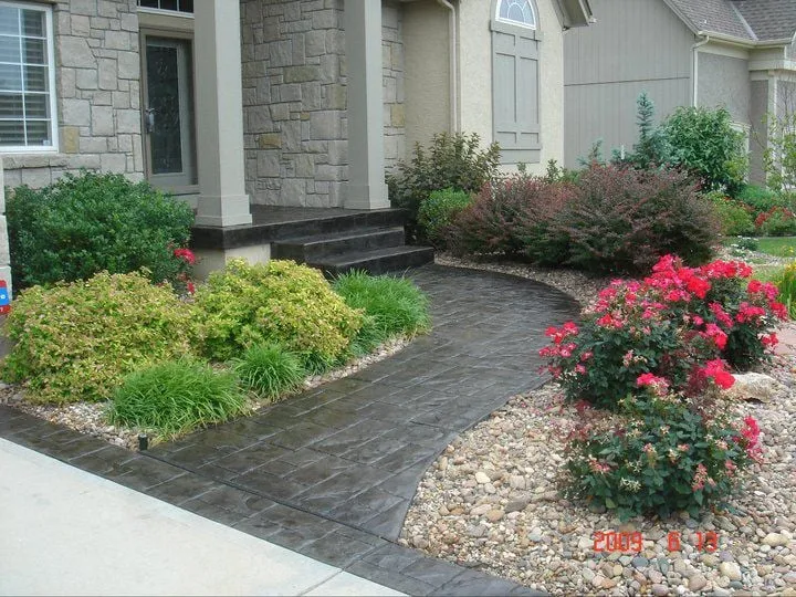 Custom garden landscaping with custom design across Olathe, KS - Concrete Concepts