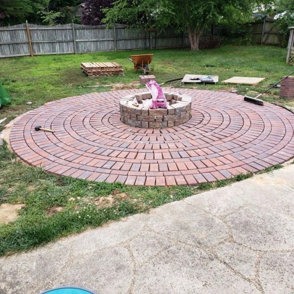 Custom lawn mowing service with custom design across Manassas Park, VA - Concrete Patios and Driveways