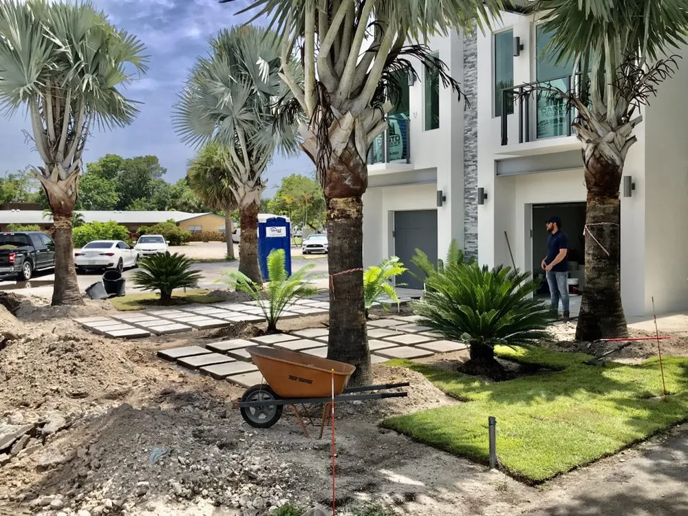 Custom yard maintenance for beautiful yards in Miramar, FL by Concrete Rose Landscaping