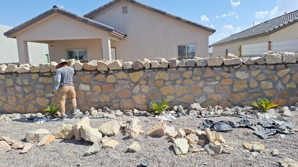 Custom garden landscaping with custom design across Socorro, TX - Construction Hernandez