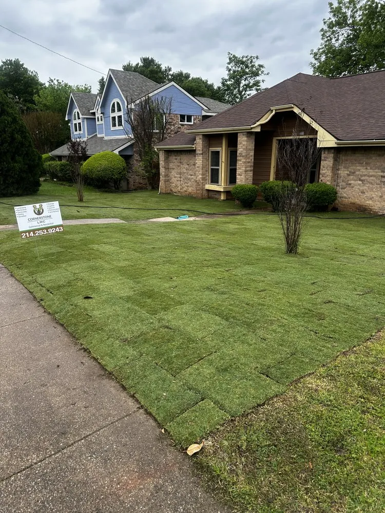 Professional yard cleanup service with custom design in Dallas, TX by Cornerstone LMC