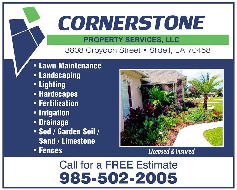 Professional lawn mowing service for year-round maintenance in Slidell, LA by Cornerstone Property Services, LLC