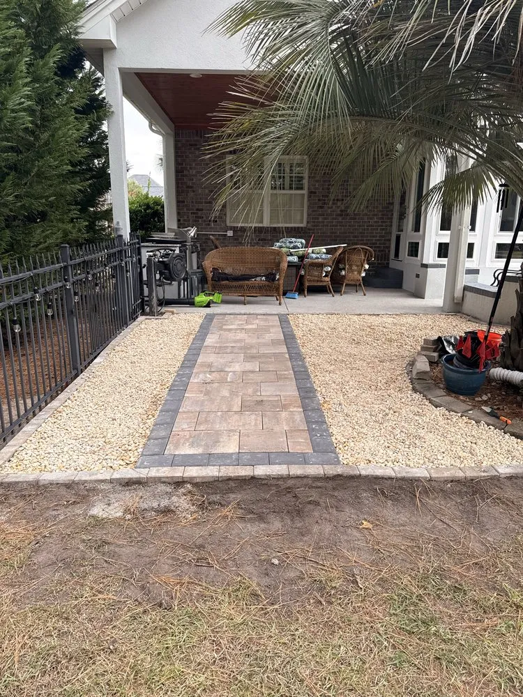 Custom outdoor landscaping in Little River, SC by Cortes FX