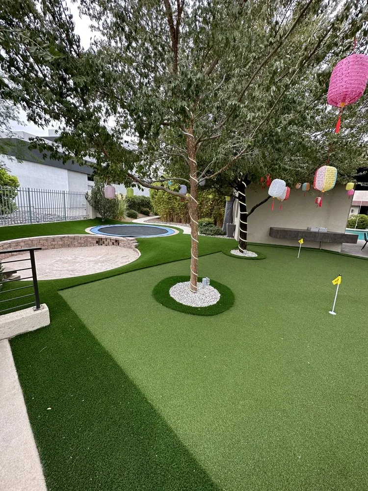 Custom landscape installation in Las Vegas, NV by Cortez & J & A Lawn services