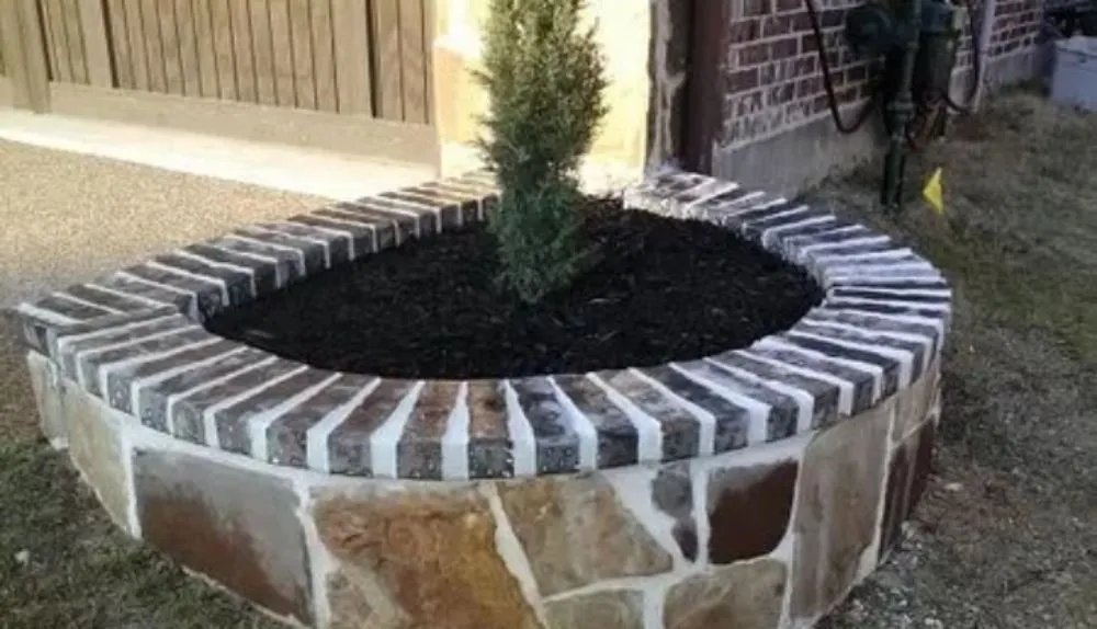 Custom garden landscaping for homes in Mont Belvieu, TX by Cortez Complete Lawn Care