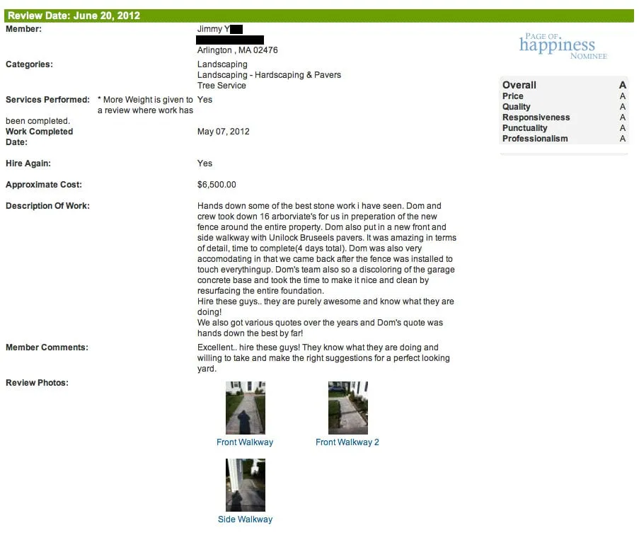 Expert landscape installation for homes in Watertown, MA by Cosco Landscape