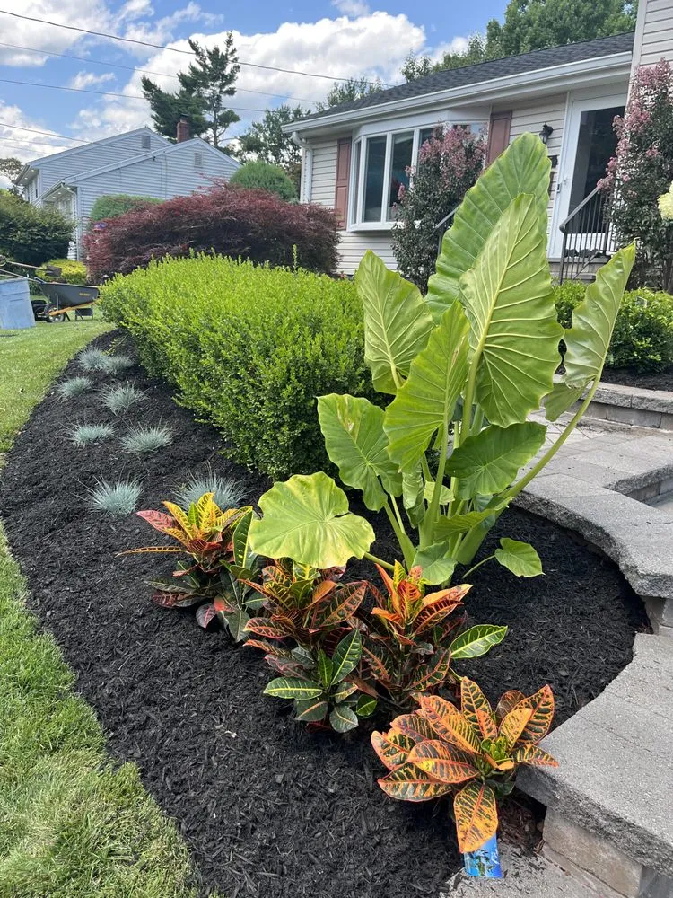 Custom landscape installation for year-round maintenance in Maywood, NJ by Cosmo Landscaping Design and Construction