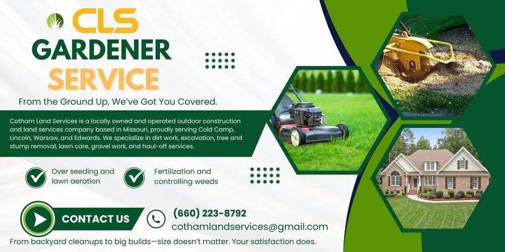 Local yard maintenance for residential properties in Edwards, MO by Cotham Land Services