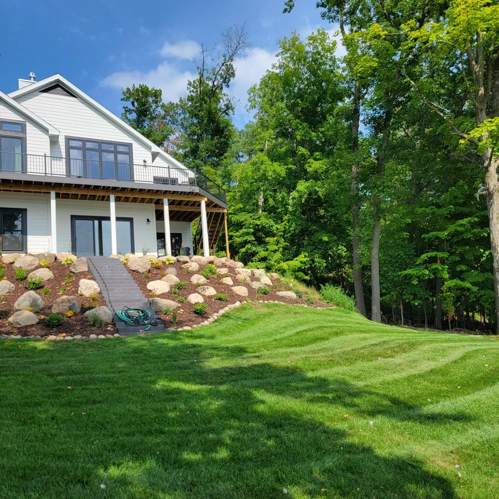 Custom outdoor landscaping in Comstock, WI - County Line Property Services