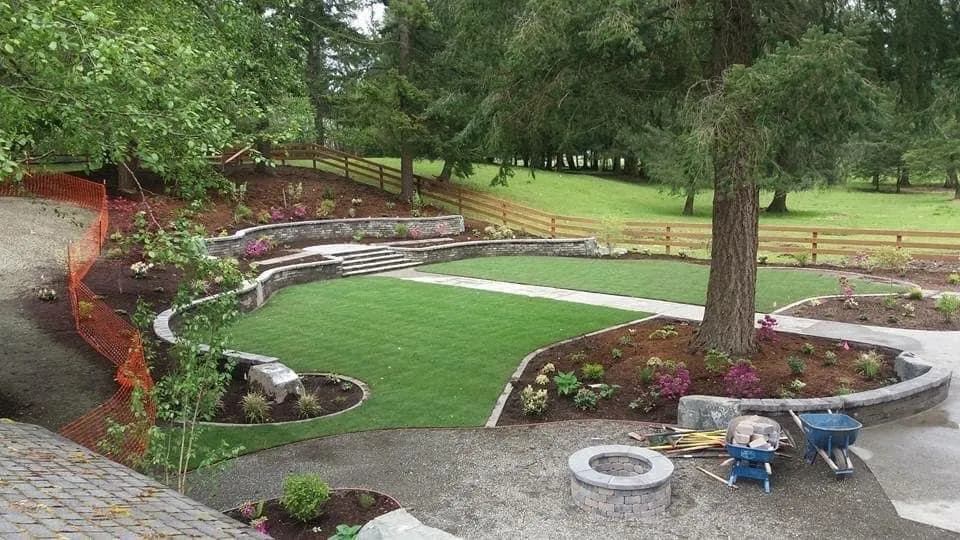 Custom landscape installation with custom design in Olympia, WA by CPC Landscape