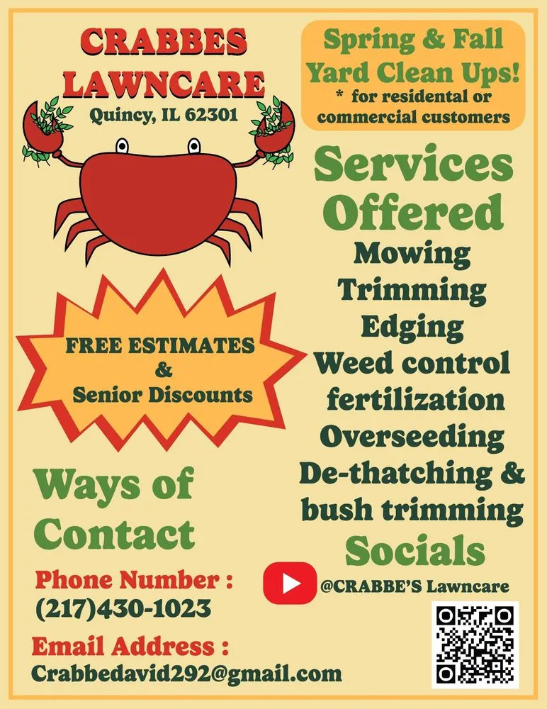 Reliable lawn mowing service experts serving Quincy, IL - Crabbes Lawncare