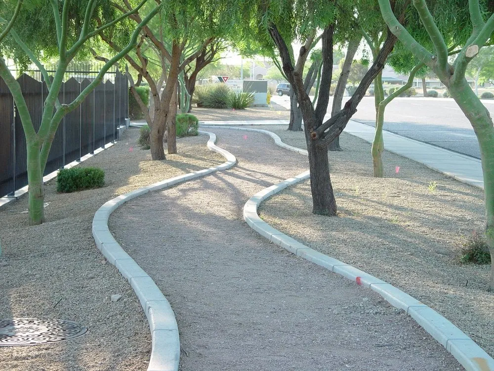 Custom garden landscaping with custom design in Gilbert, AZ by Create A Curb