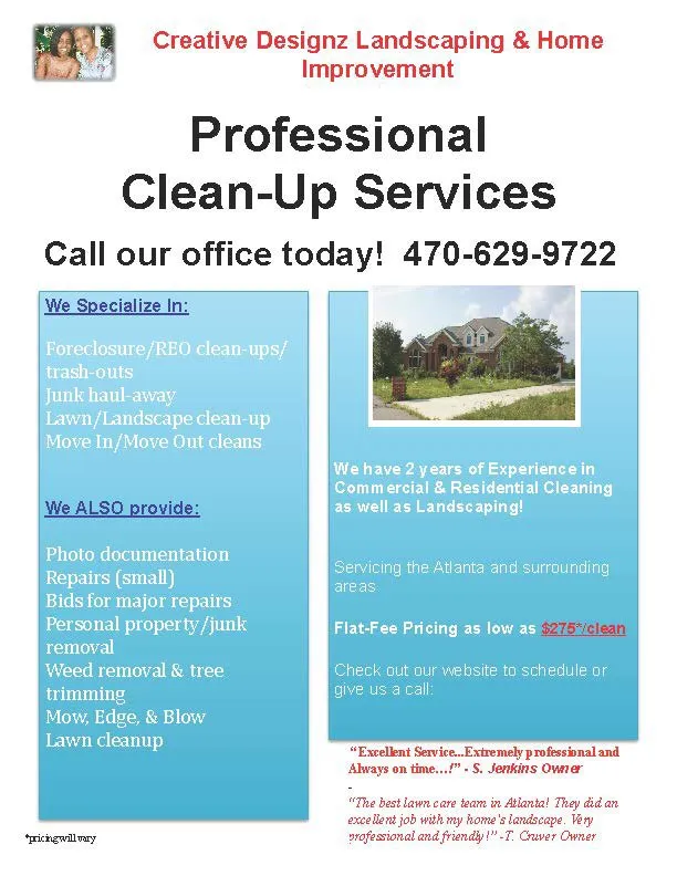 Affordable residential landscaping in Riverdale, GA - Creative Designz Landscaping & Home Improvement