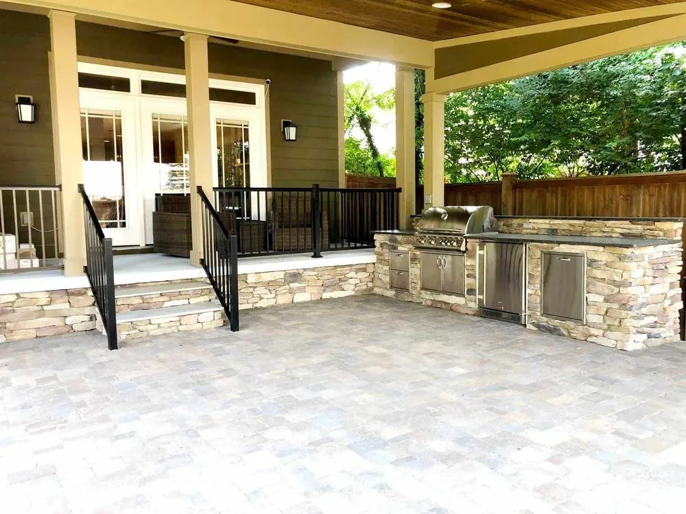 Professional lawn mowing service with custom design in Franklin, TN by Creative Stone