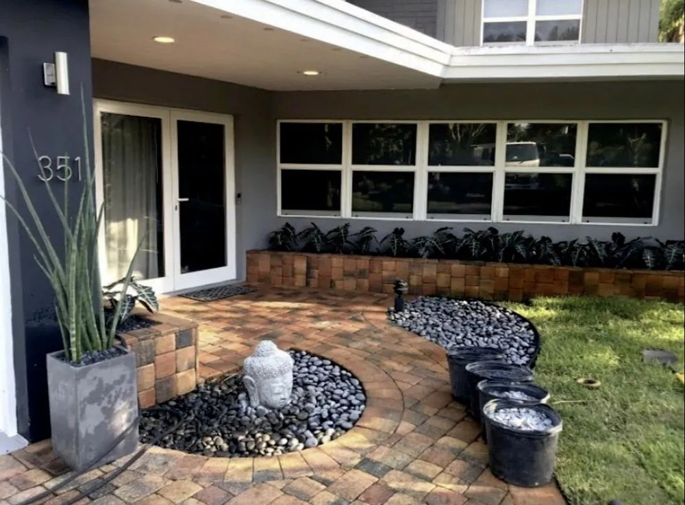 Custom landscape design with custom design in Pompano Beach, FL by Crespo’s Complete Maintenance