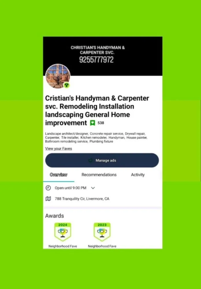 Local outdoor landscaping for outdoor upgrades in Livermore, CA by Cristian's Handyman and Carpenter Service