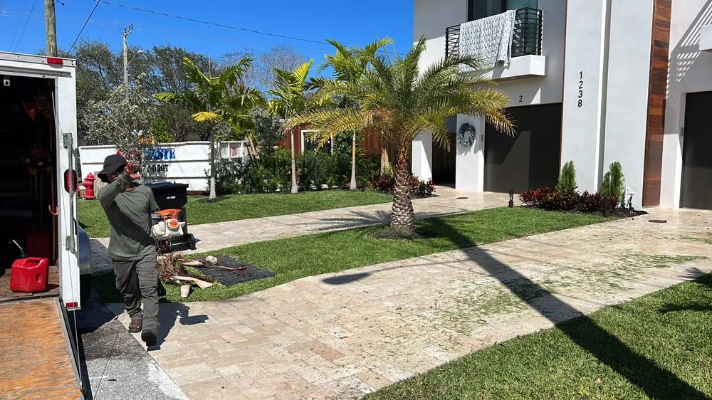 Professional outdoor landscaping with custom design in Fort Lauderdale, FL by Cristobal lawn service