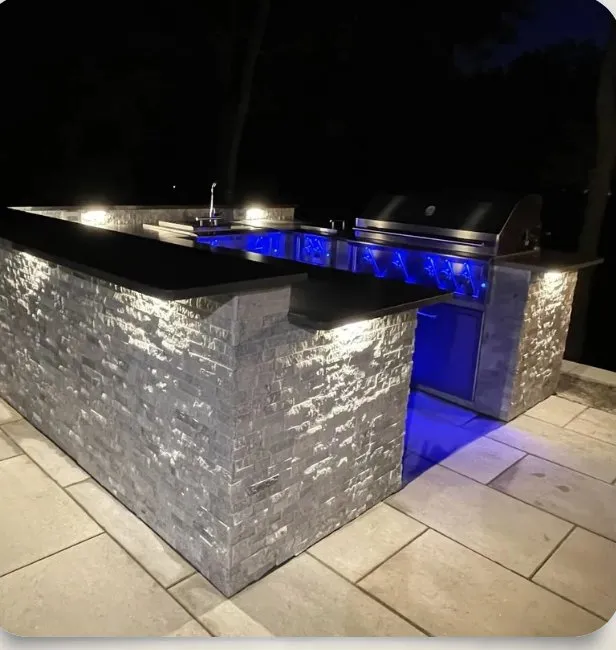 Professional landscape installation with custom design in Huntington Station, NY by Crocco Landscaping