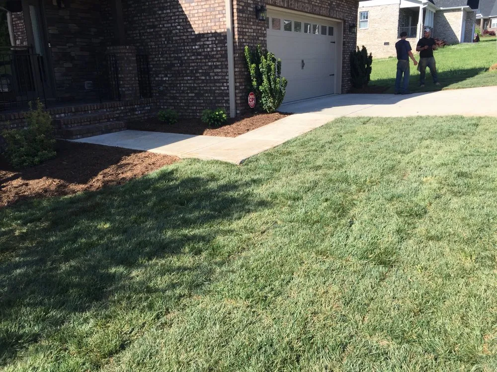 Affordable landscape installation in Statesville, NC by Crossroads Landscape & Turf