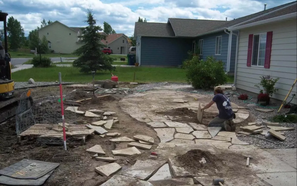 Custom landscape installation in Belgrade, MT by Crowley Construction