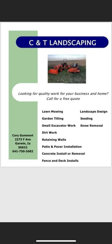 Expert residential landscaping for year-round maintenance across Garwin, IA - C&T Landscaping