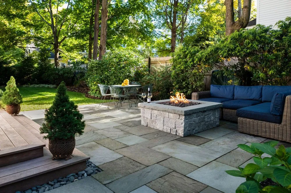 Professional residential landscaping for beautiful yards in Wellesley, MA by Curbs Studio