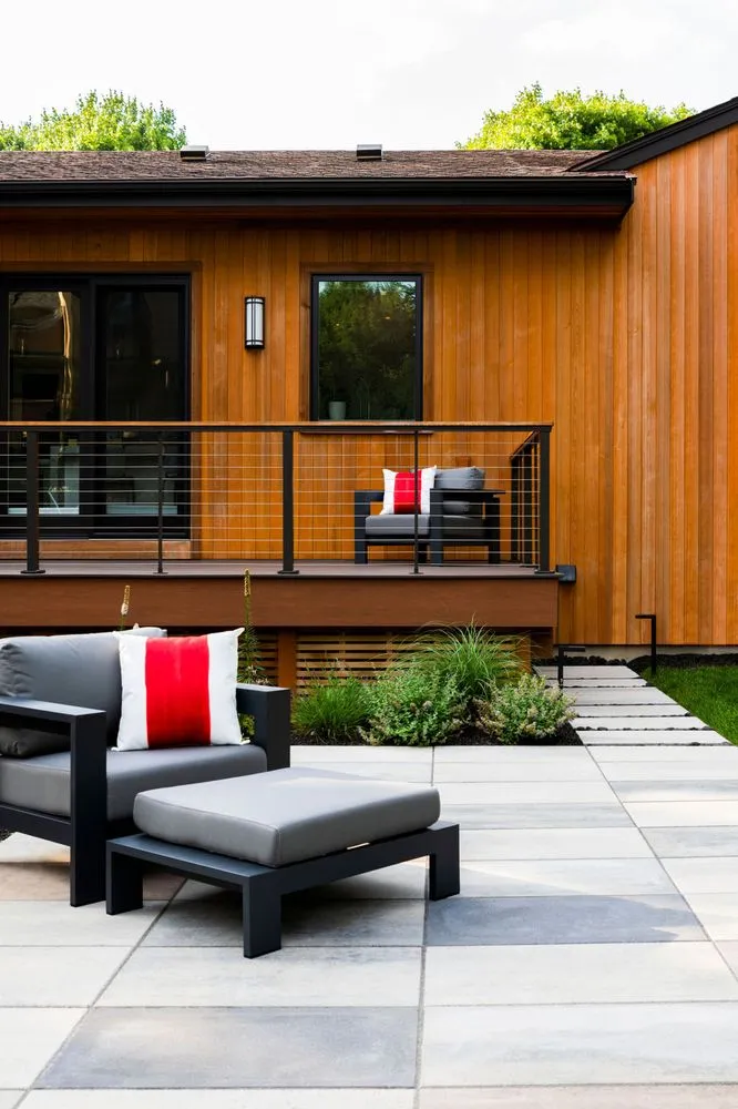 Expert garden landscaping for homes in Wellesley, MA by Curbs Studio