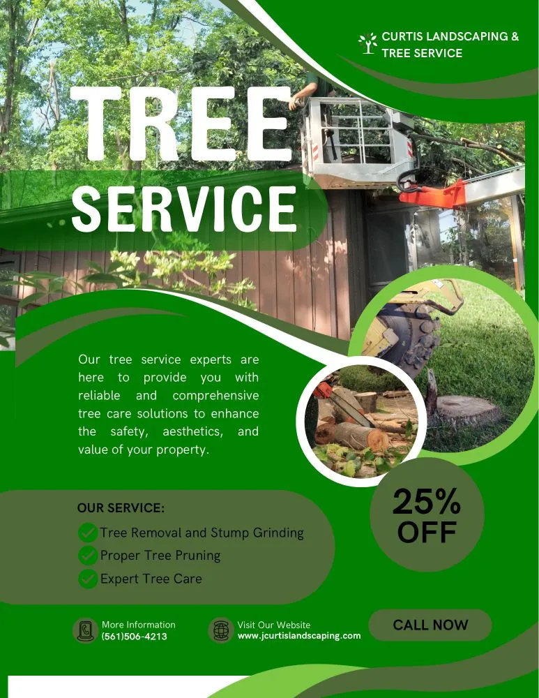 Professional yard cleanup service with custom design in West Palm Beach, FL by Curtis Landscaping & Tree Service