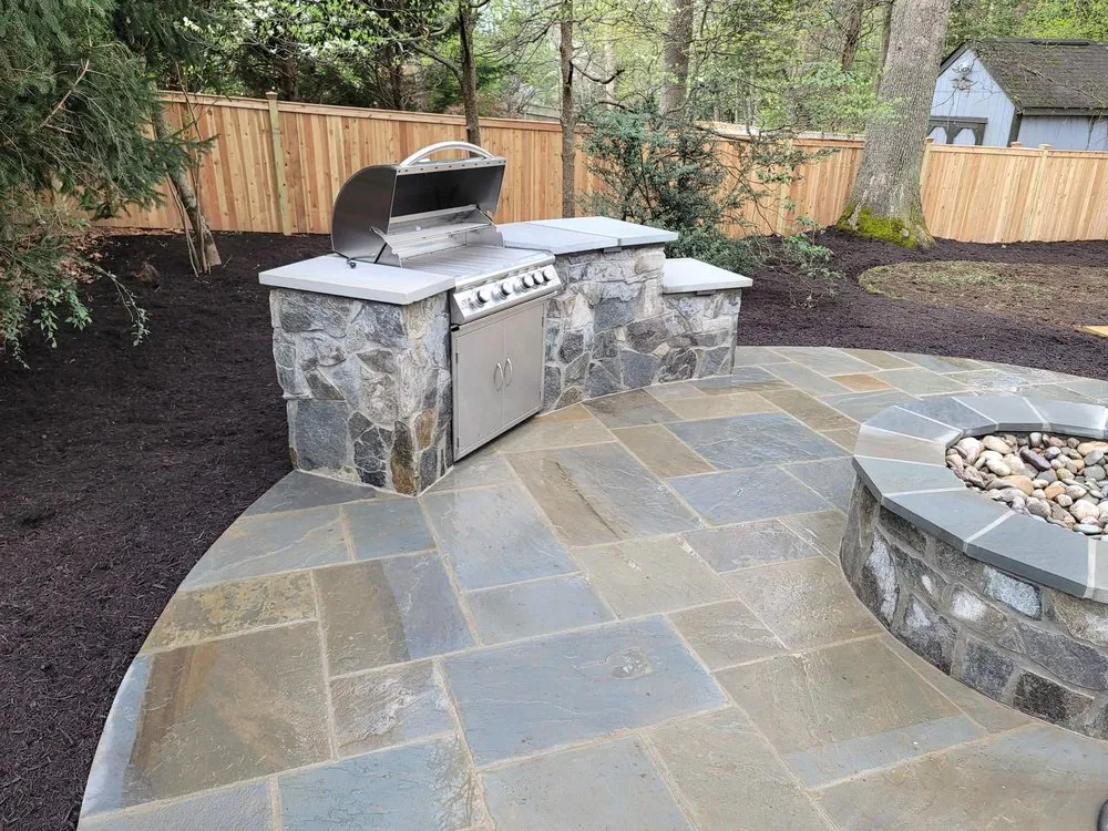 Custom outdoor landscaping for homes across Falls Church, VA - Custom Stonescaping
