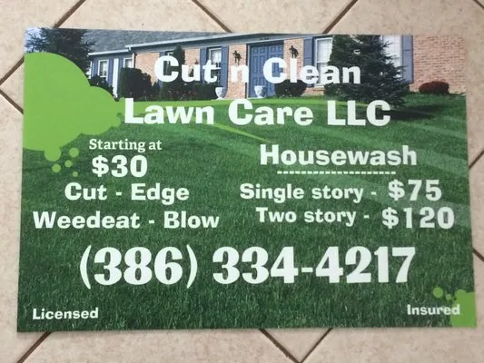 Cut n Clean Lawn Care Logo