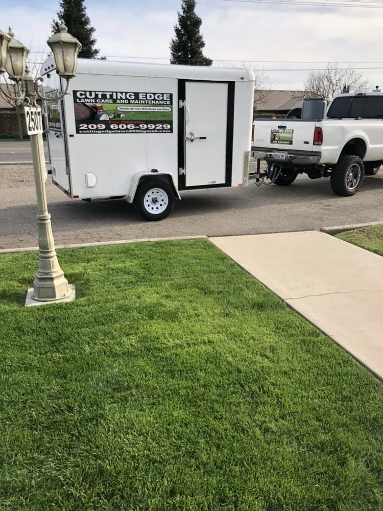 Top-rated residential landscaping with custom design in Modesto, CA by Cutting Edge Lawn Care And Maintenance