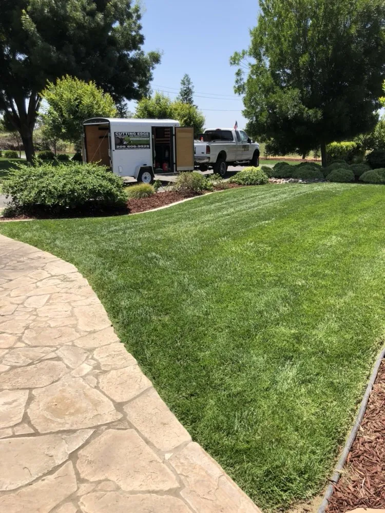 Custom landscape design with custom design across Modesto, CA - Cutting Edge Lawn Care And Maintenance