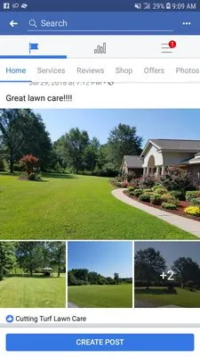 Cutting Turf Lawn Care Logo