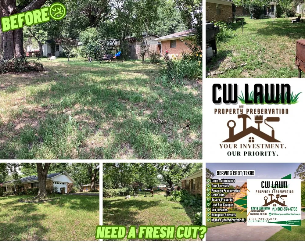 Custom lawn care service in Frankston, TX by CW Lawn and Property Preservation