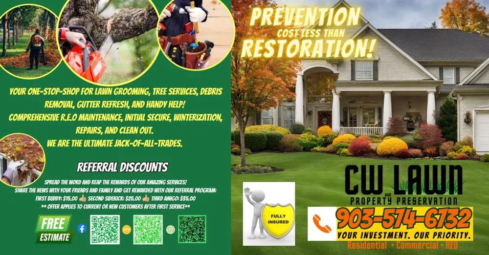 Top-rated landscape design experts serving Frankston, TX - CW Lawn and Property Preservation