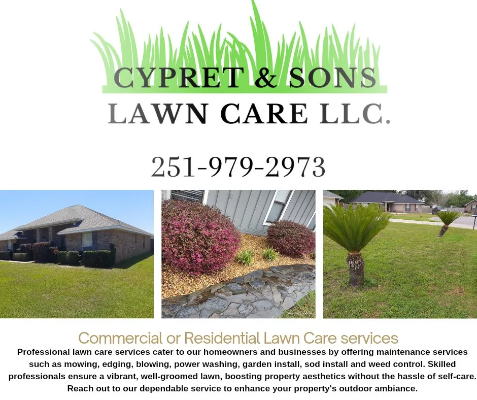 Custom lawn mowing service near you across Foley, AL - Cypret & Son's Lawn Care
