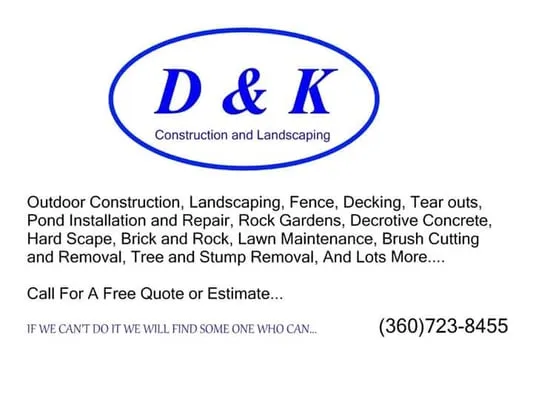 D & K Landscaping and Construction Logo