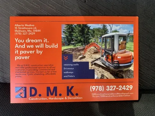 D M K Construction & Hardscape Logo