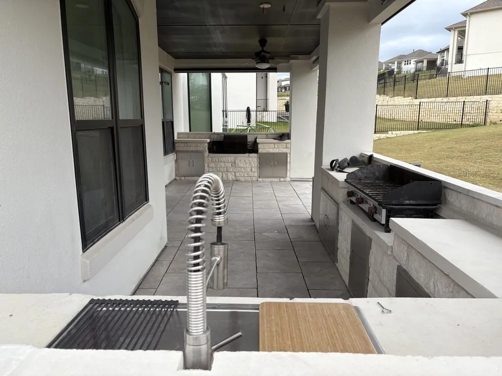 Professional lawn care service with custom design in Leander, TX by Da Brothers Masonry